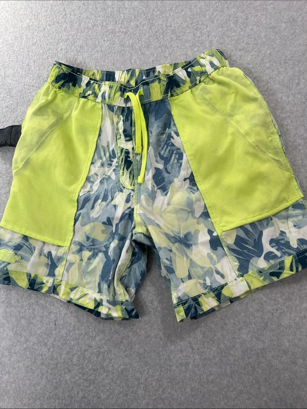 The North Face Yellow Neon Camo Athletic Shorts
